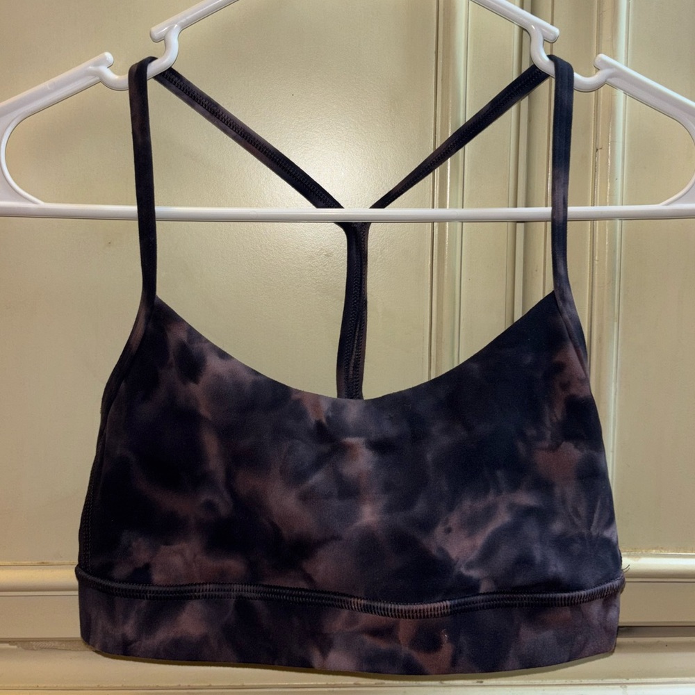 Lululemon Flow Y Sports Bra Dark Purple Tie-Dye Size 2